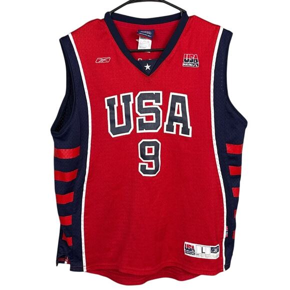 Lebron James Y2K TEAM USA 2004 Athens Olympics 9 Reebok Swingman Jersey Boys L - Picture 1 of 11